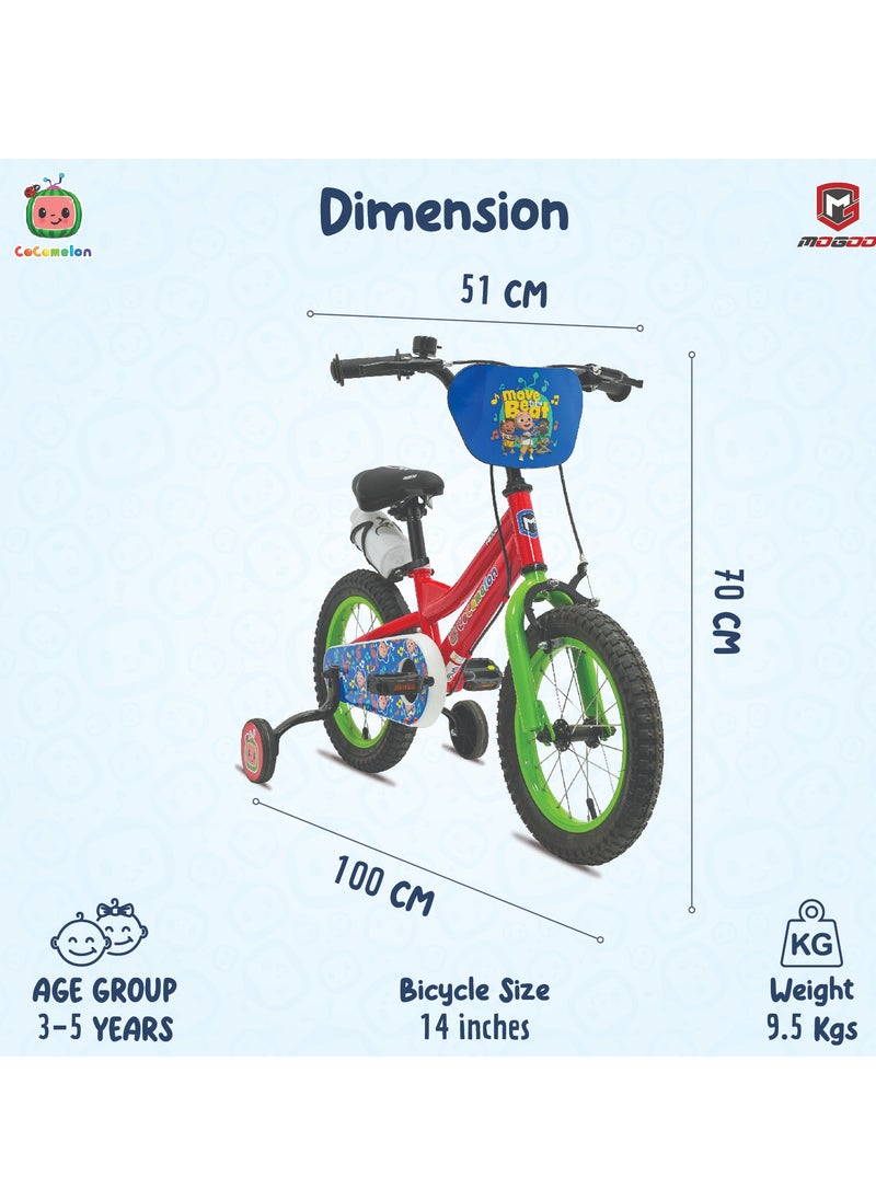 Mogoo - Cocomelon Beats Kids Bike - 14 Inch - Red