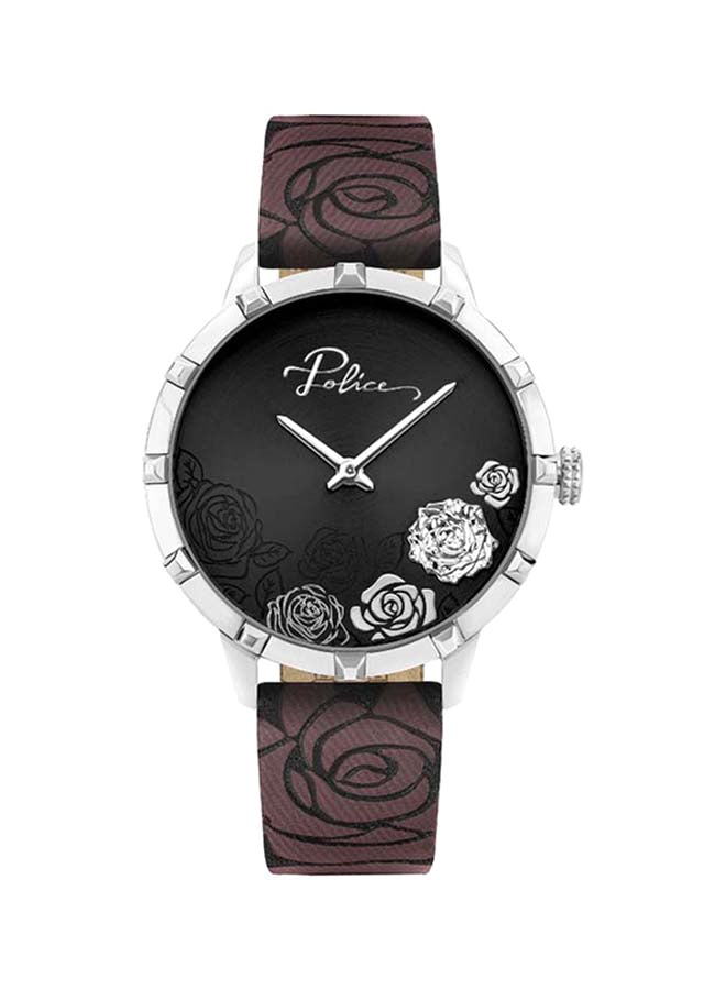 Women's Leather Analog Wrist Watch P 16040MS-02