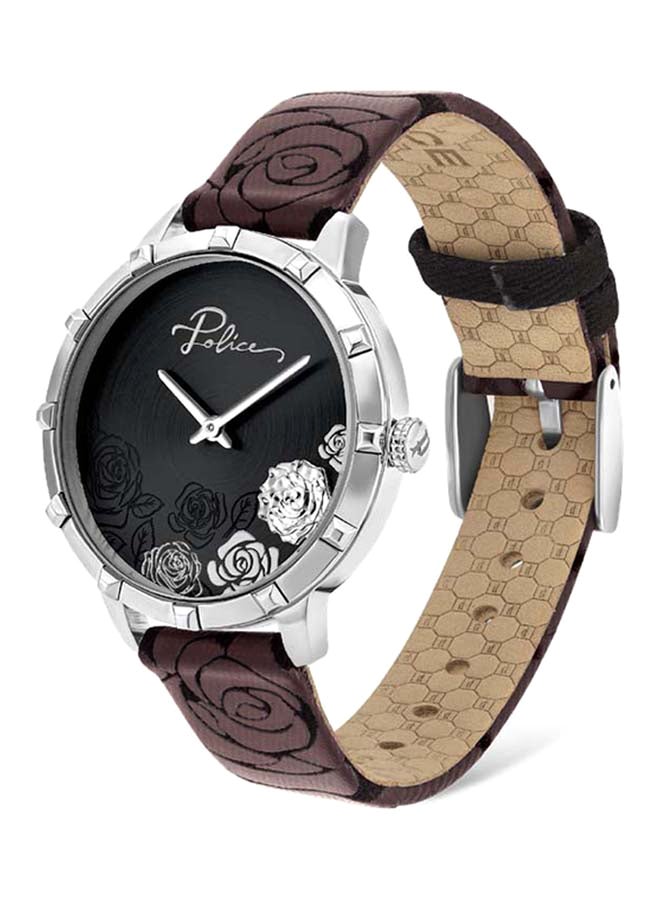 Women's Leather Analog Wrist Watch P 16040MS-02