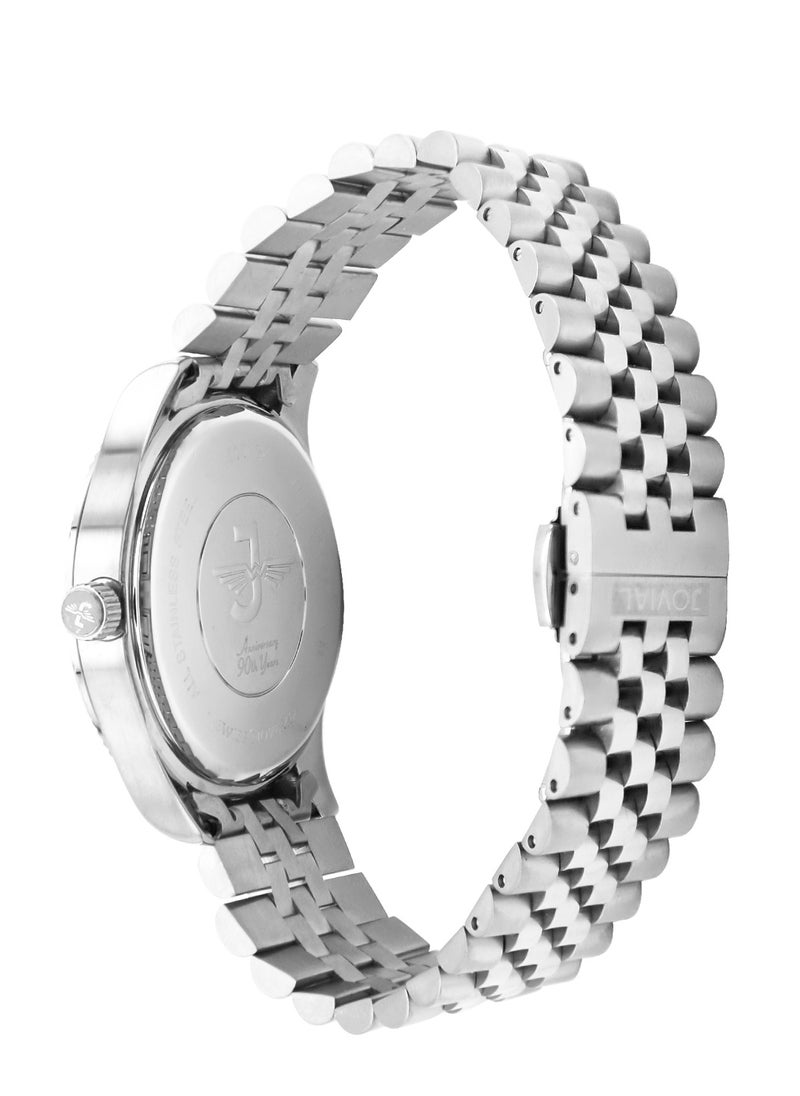 JOVIAL 5051LSMQ01E  Women's Fashion Watch, Quartz, Metal Band Watch, 26mm, White