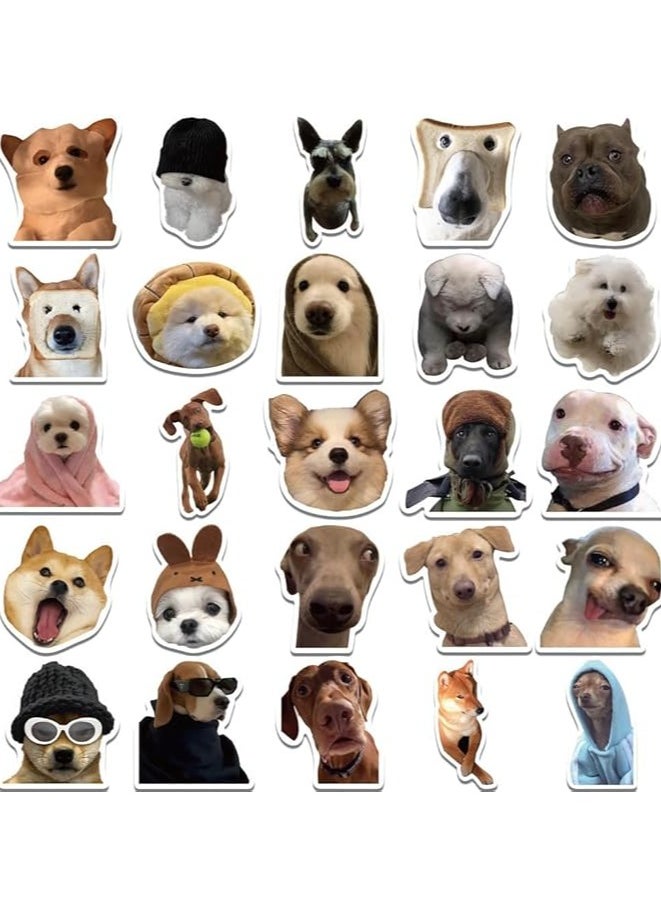 50Pcs Funny Dog Meme Stickers, Cute Puppy Decals, Waterproof Vinyl Pet Stickers Pack for Laptop, Water Bottle, Luggage, Skateboard, Car Bumper, Party Supplies Decor, Durable & Fade-Resistant