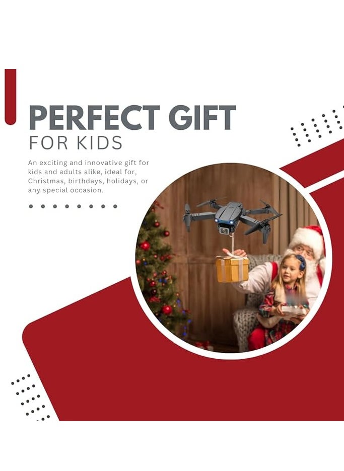 E88 Pro Drone with Camera – 4K HD Dual Camera, Lightweight (Less Than 100g), Foldable Design, 45 Minutes Flight Time, 1 Batteries, Toy Drone for Kids & Beginners, Optical Flow, Altitude Hold, 360° Flip