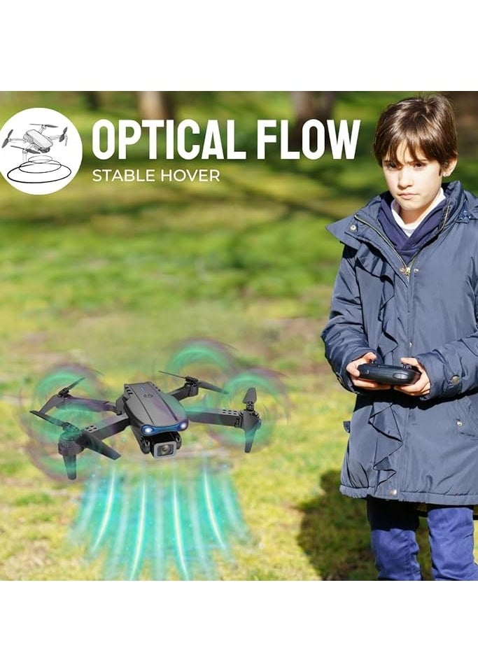 E88 Pro Drone with Camera, 4K HD Dual Camera, Less Than 100g, Small, Foldable, Toy Drone, For Kids, Up To 45 Minutes Flight Time, 1 Butteries, One Key Take OffLanding, Optical Flow, Altitude Hold, Trajectory Flight Mode, Headless Mode, 360 ° Flip, 2.4