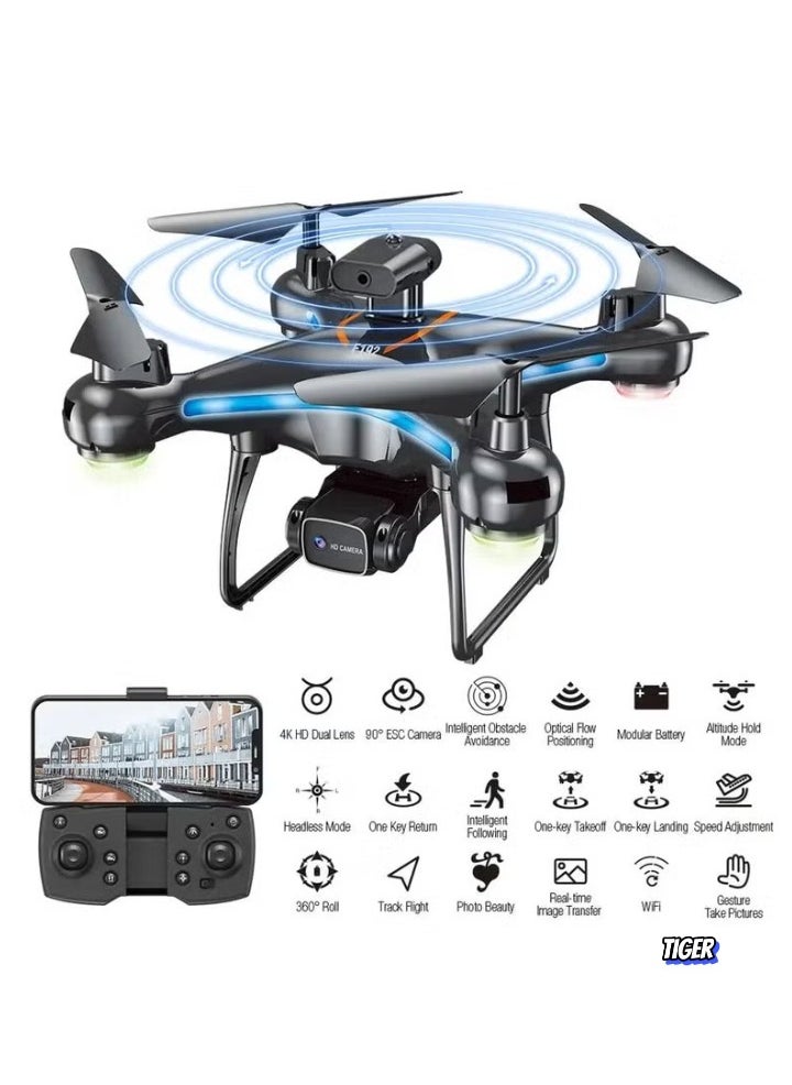 F192 Drone with HD Camera – 90° Remote ESC Camera, Multifunctional Mini Drone with Optical Flow Positioning, Handless Mode, Altitude Mode, 360° Flip, WiFi, One Key Return, Obstacle Avoidance, LED Lights