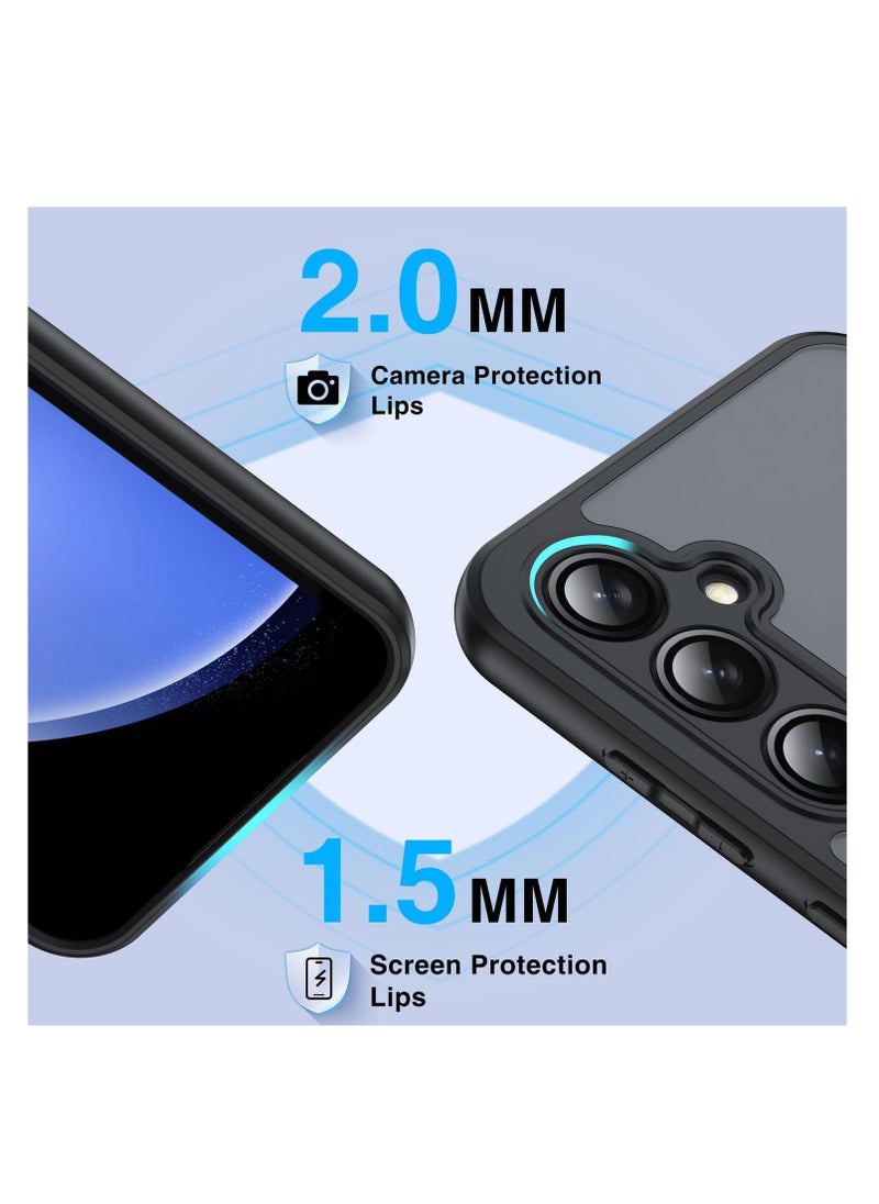 [1+1] Magnetic Case and Screen Protector for Samsung Galaxy A55, Compatible with MagSafe Ultra-Thin Hard PC Translucent Frosted Rugged Drop-Proof Shockproof Protective Case for Galaxy A55