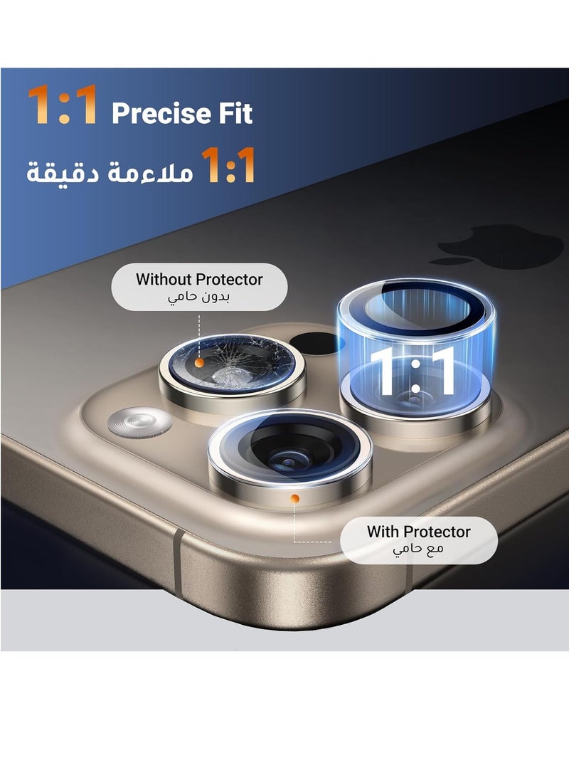 iPhone 16 Pro/16 Pro Max Camera Lens Protector - 2 Pack【Ultimate Drop Defense】【HD Lossless Shooting】【Individual Lens Protector】Easy to Install Camera Protector Compatible with 99% Phone Cases