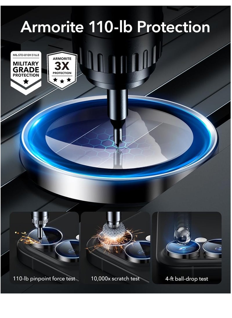 iPhone 16 Pro/16 Pro Max Camera Lens Protector - 2 Pack【Ultimate Drop Defense】【HD Lossless Shooting】【Individual Lens Protector】Easy to Install Camera Protector Compatible with 99% Phone Cases