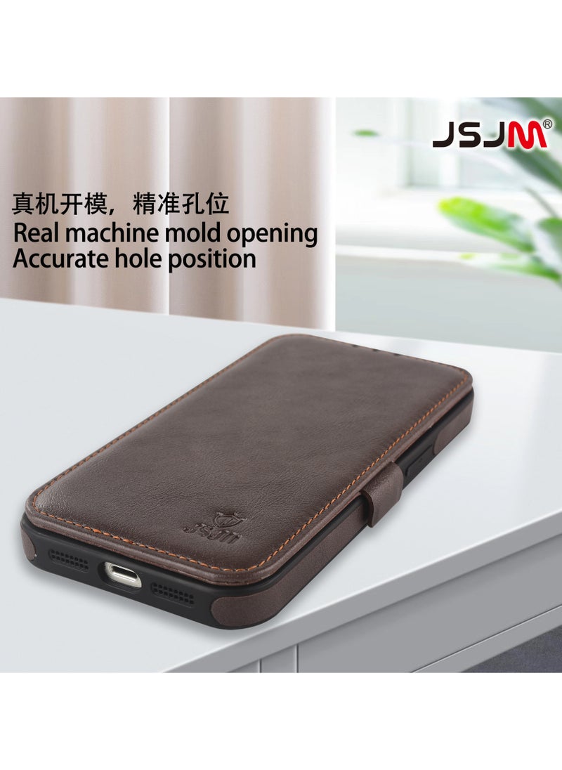 Leather Phone Case iPhone 16 Pro Max Success All Round Leather Book Case Brown