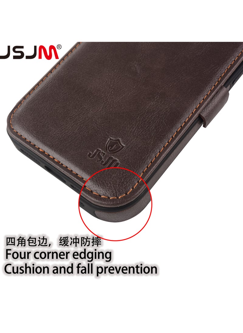 Leather Phone Case iPhone 16 Pro Max Success All Round Leather Book Case Brown