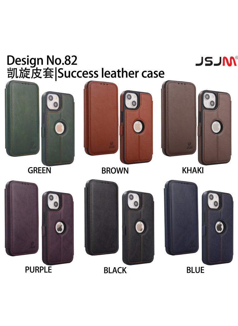 Leather Phone Case iPhone 16 Pro Max Success All Round Leather Book Case Brown