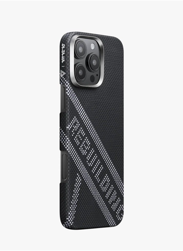 iPhone 16 Pro Max Tactile Woven Refining Rebuilding Case/  MagSafe Compatible/  Raised Camera Lip / Ultra Slim Back Cover - Black