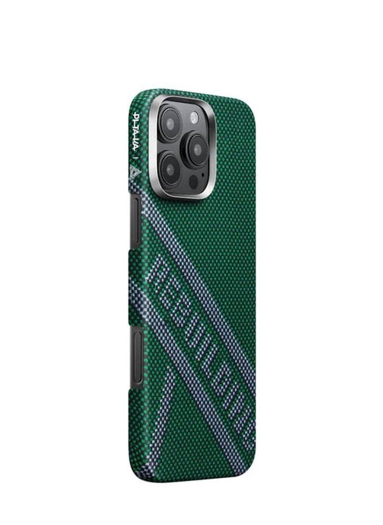 iPhone 16 Pro Max Tactile Woven Refining Rebuilding Case/  MagSafe Compatible/  Raised Camera Lip / Ultra Slim Back Cover - Green