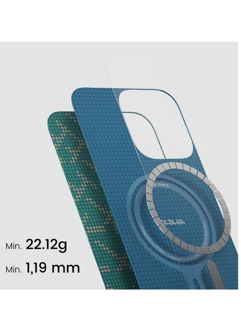 iPhone 16 Pro Max Tactile Woven Refining Rebuilding Case/  MagSafe Compatible/  Raised Camera Lip / Ultra Slim Back Cover - Green