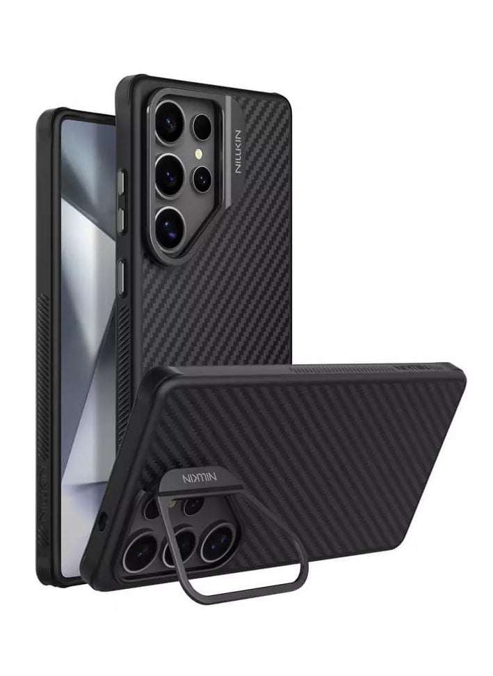 CarboProp Magnetic MagSafe Aramid Fiber Armor Case with Metal Frame for Samsung Galaxy S25 Ultra - Black