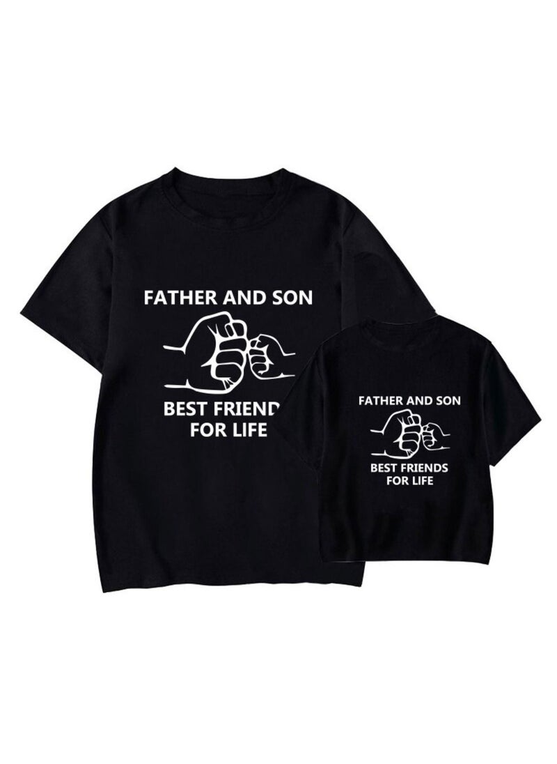 Father and Son Best Friends for Life Printed T-Shirt