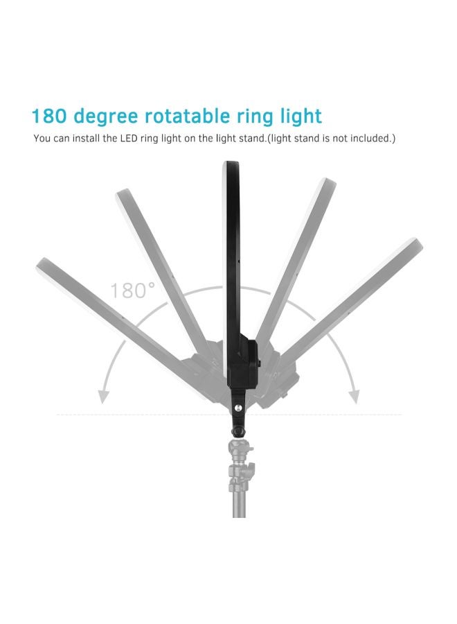 6-Piece LED Ring Light Kit Black/Silver