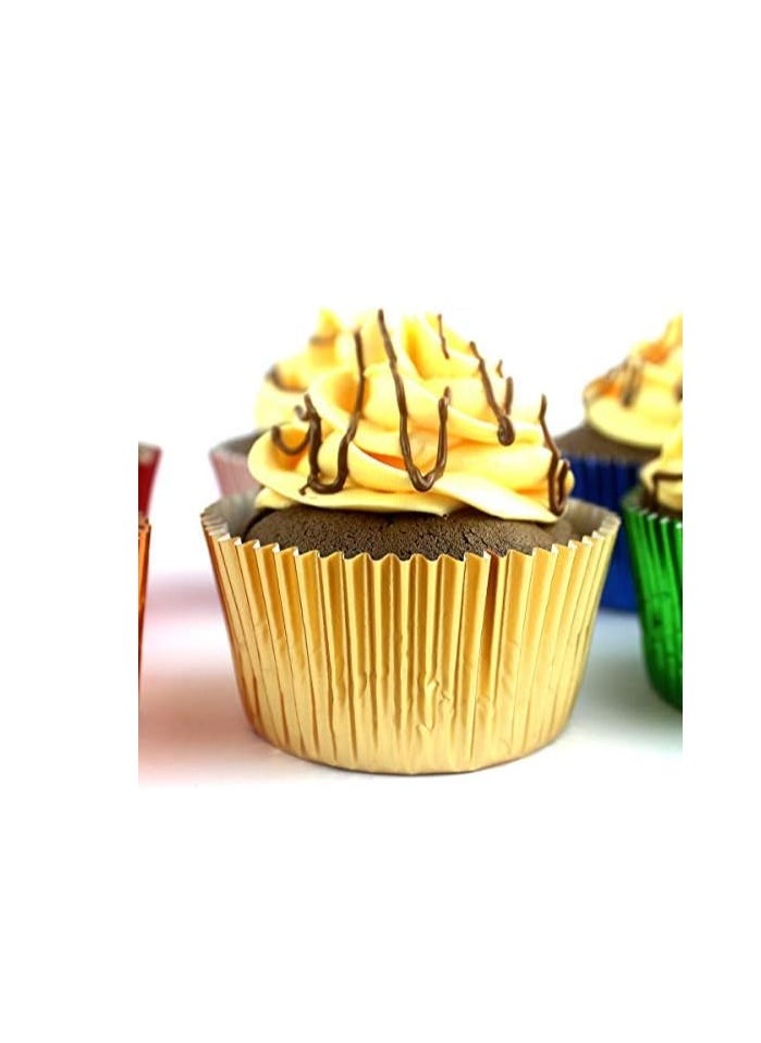 Eoonfirst Gold Foil Cupcake Case Liners Wrappers Baking Muffin Paper Cups 198 Pcs