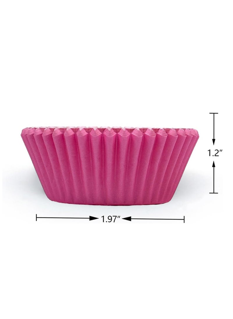 Grease-Resistant Pink Mini Cupcake Liners 200 Counts - Heavy Duty Paper Muffin Baking Cups, Odorless, No Muffin Pan Needed, Easily Peels Multicolor