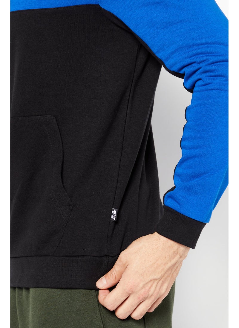 Men Sportswear Fit Long Sleeve Sweatshirts, Blue/Black