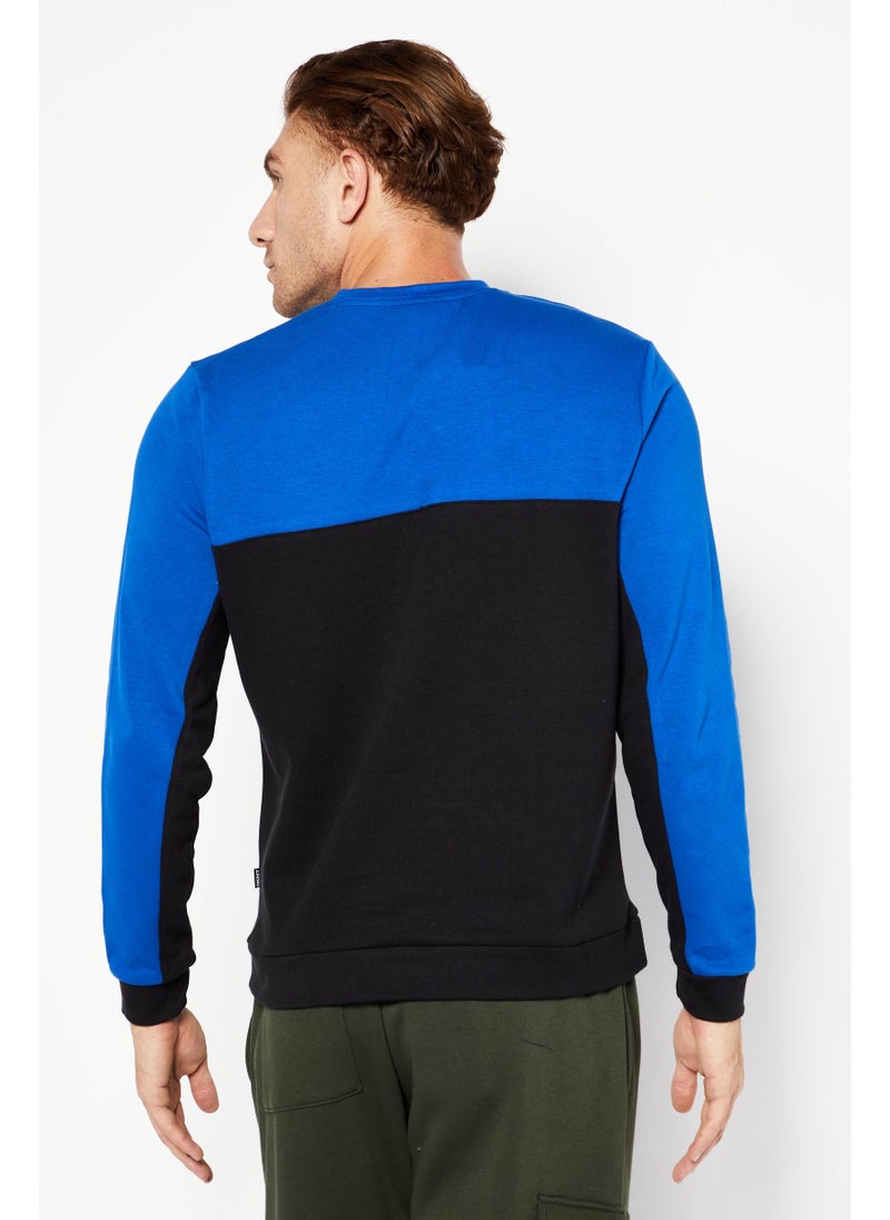 Men Sportswear Fit Long Sleeve Sweatshirts, Blue/Black