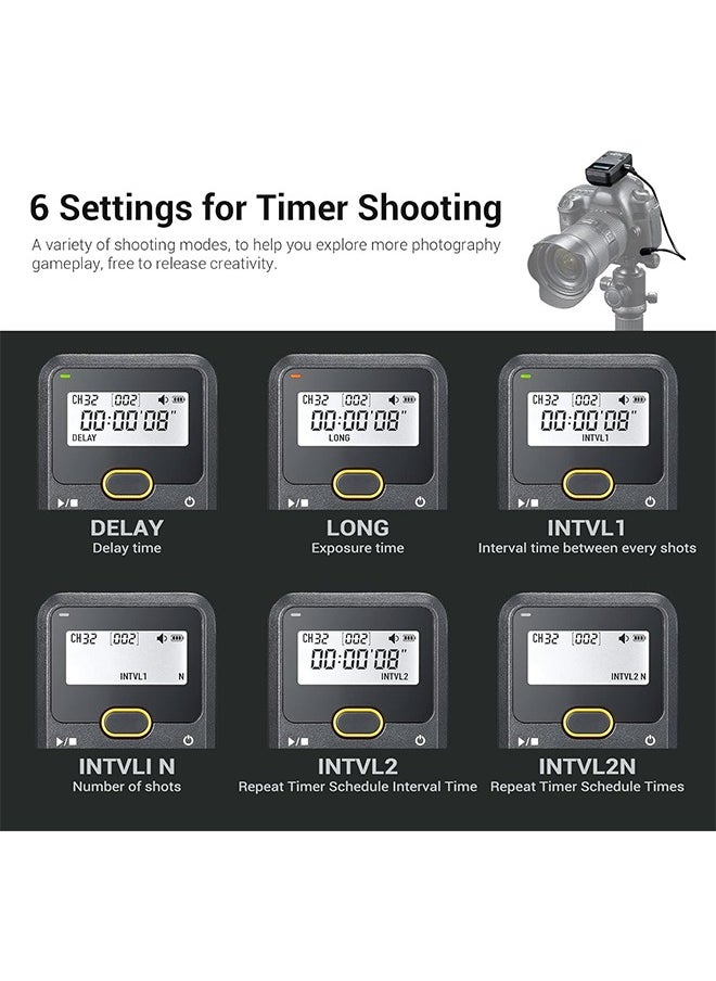 Godox TR-N1TR-N3  Remote Shutter Release for Nikon, Wireless Shutter Release Intervalometer Compatible for Nikon Z9 Z7 Z6 Z5 D850 D800 D750 D610 F90 D7200 D7100 D5600 D3300 D90