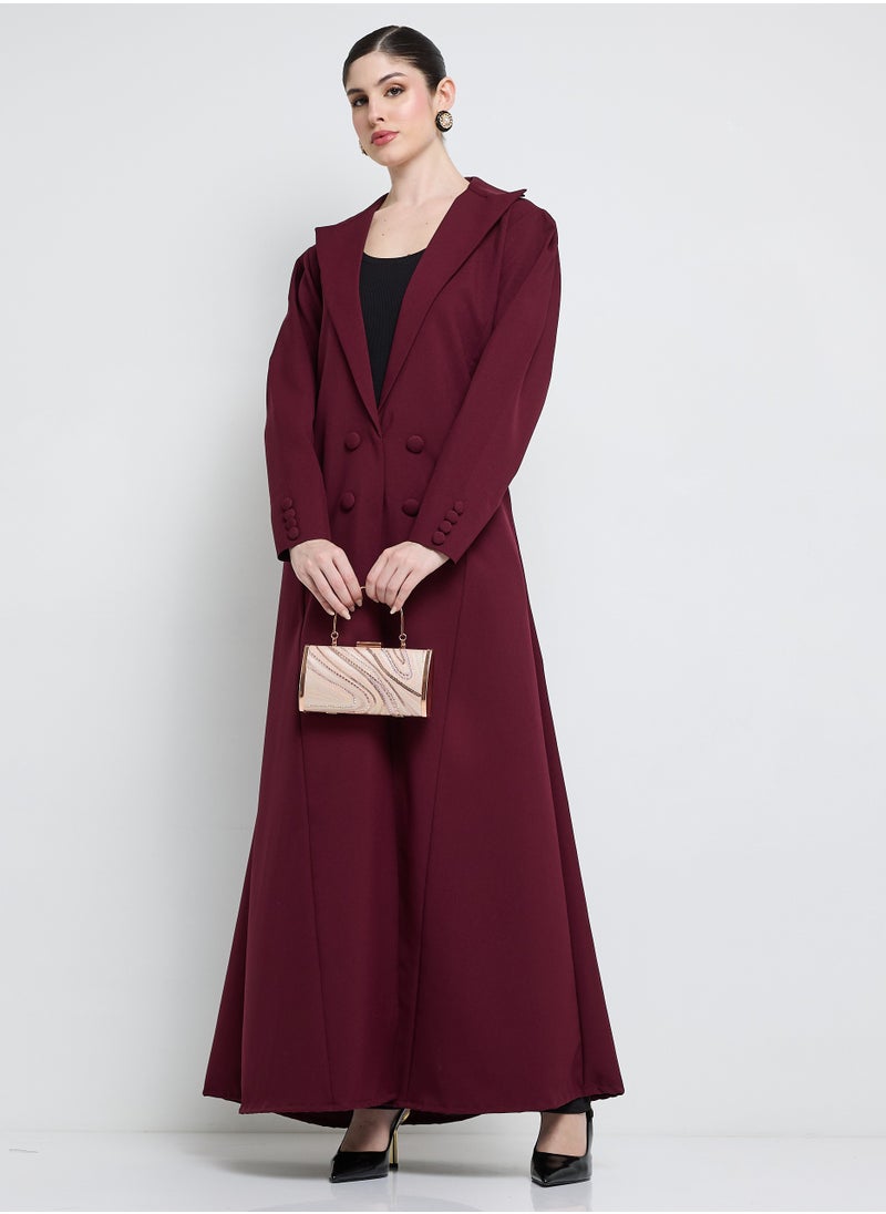 Elegant Blazer Abaya with Button Detail