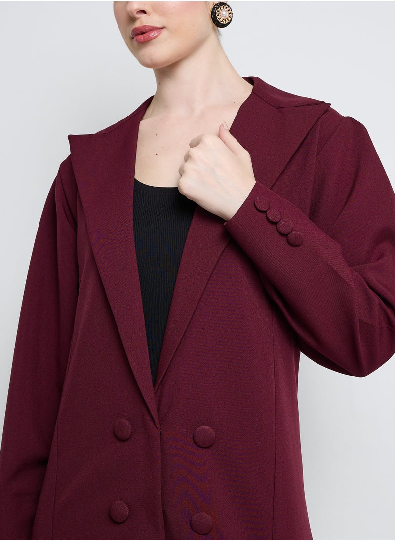 Elegant Blazer Abaya with Button Detail