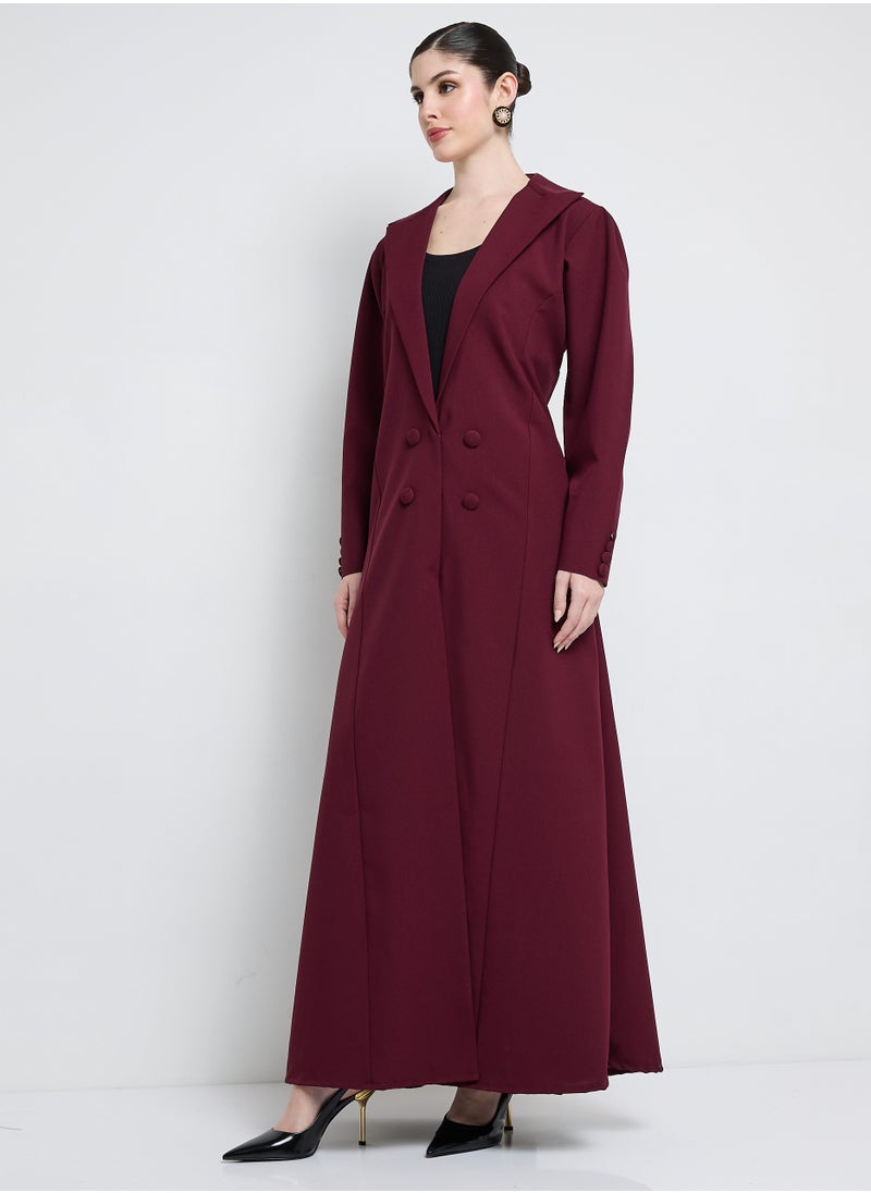 Elegant Blazer Abaya with Button Detail