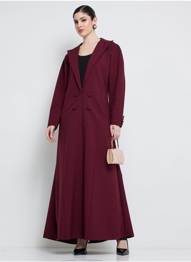 Elegant Blazer Abaya with Button Detail