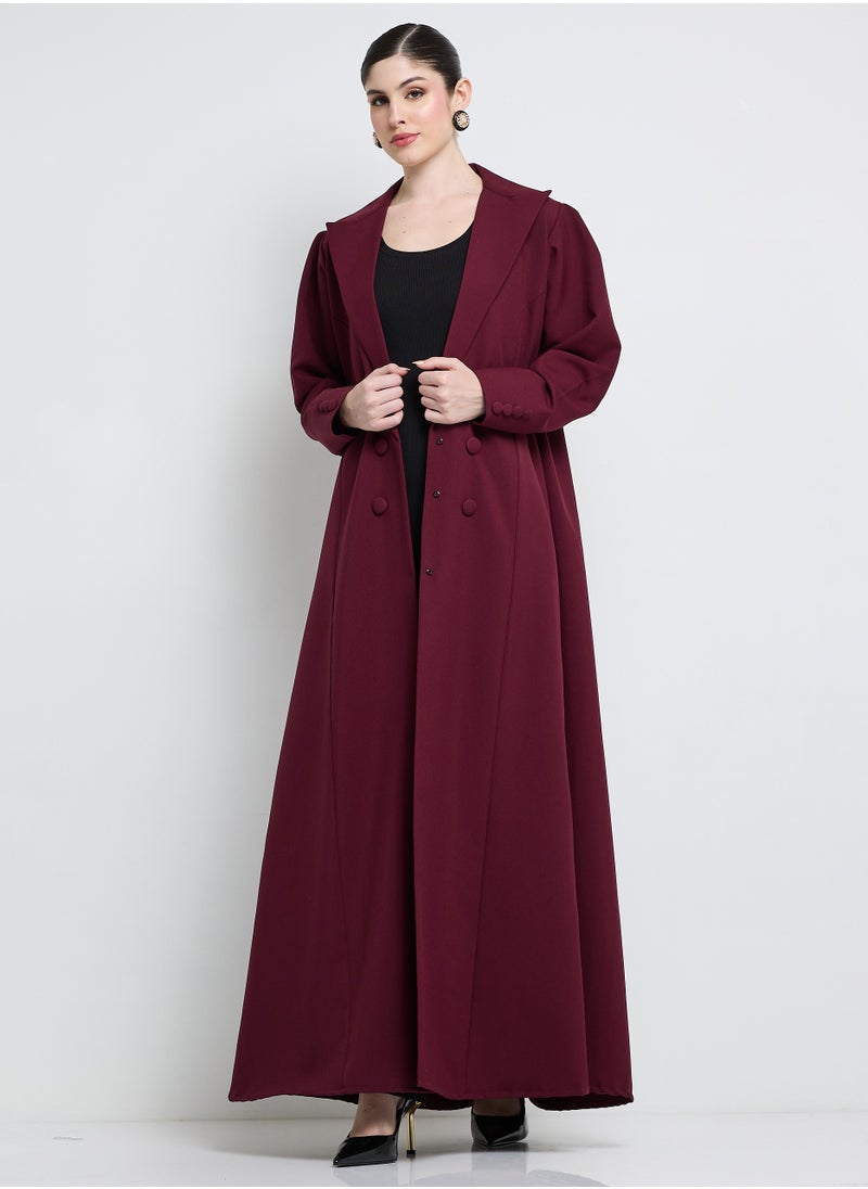 Elegant Blazer Abaya with Button Detail