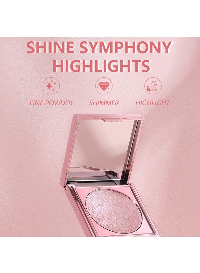 Sky Highlighter, Powder Shimmering Glitter Long Lasting Waterproof Contouring Smooth Silk Fine Natural Illuminator for Nose Eye Face Body to Brighten Skin  8G #02