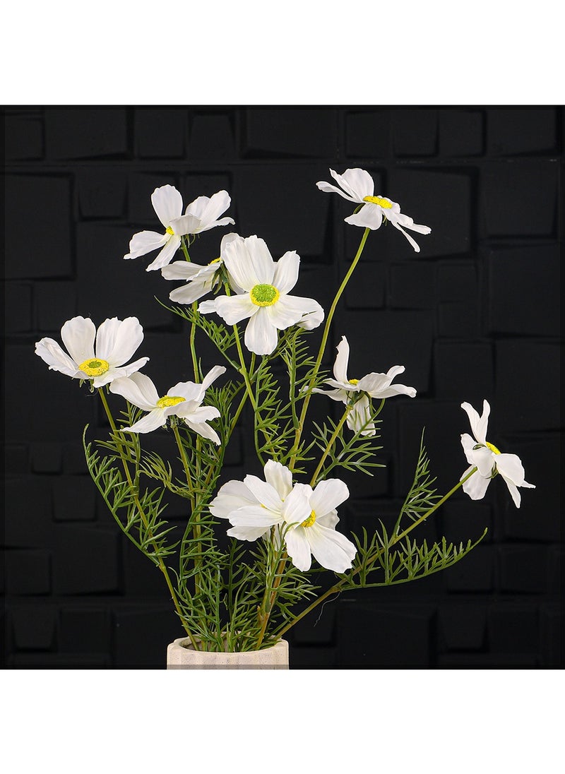 Yatai Artificial Silk Cosmos Flowers for Vase Filling Decorationd and other Flower Arrangements 2 pcs | Cosmos Flowers for Decorations (white)