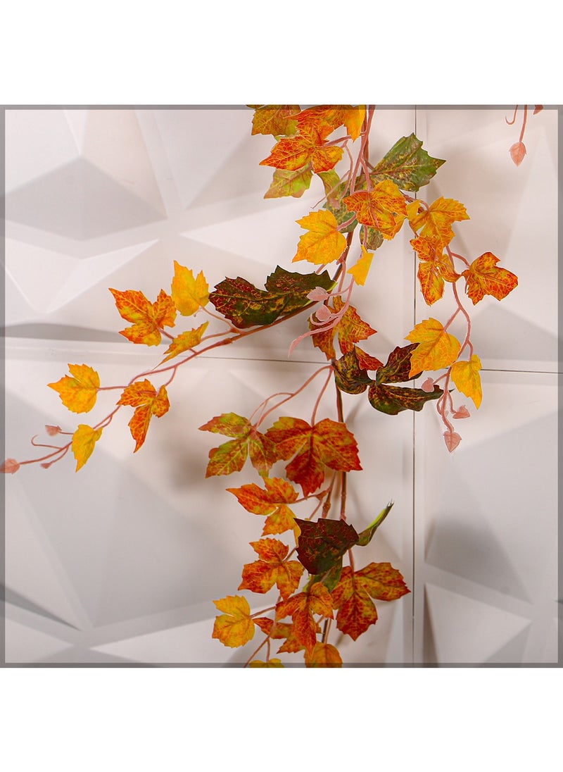 YataI Artificial Maple Leaf Vine, Hanging Maple Vine Leaves for Home Wedding Birthday and Other Decorations, Real Look Small Maple Leaves (red-green)