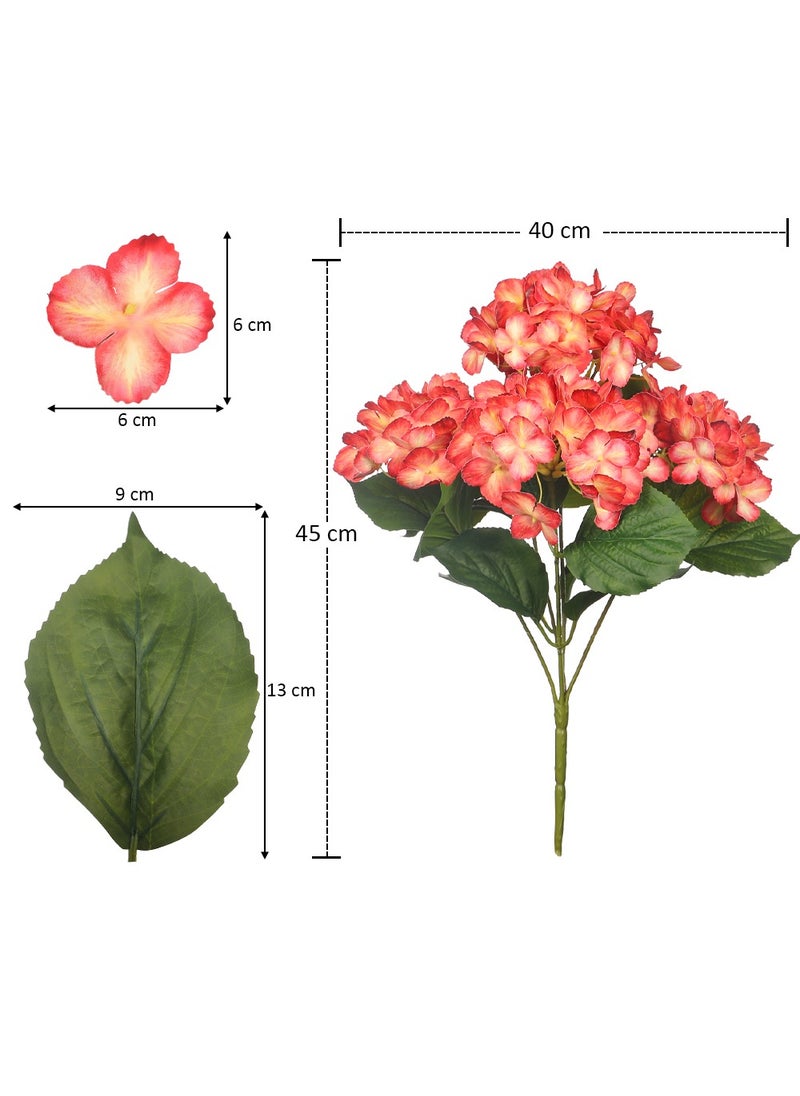 Yatai Real Touch Hydrangea Flower for Vase filling and Home Office Decorations | Artificial Hydrangea Flowers with Optional Colors (Rose-Red)