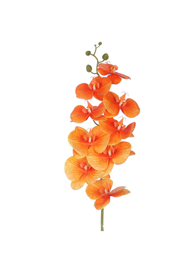 Yatai Orchid Flower Arrangement with Vase | Full Set of Flower | Decorative Orchid Flowers for Home Office Party | Orchid Flower Set (Orange)