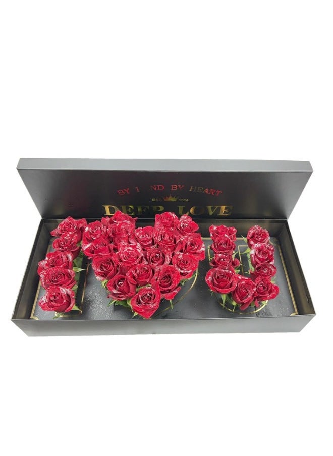 Valentine's Love in Bloom - Heart Box Roses