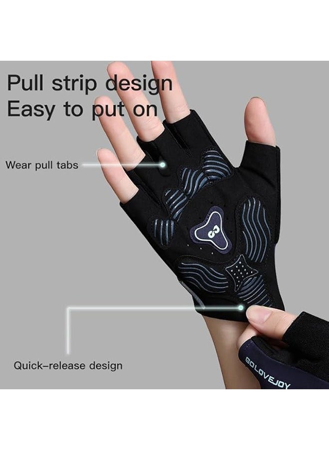 Gym Gloves for Men & Women, Breathable Workout Gloves with Silicone Non-Slip, Padded Palm, Enhanced Grip, and Adjustable Wrist Strap for Weightlifting, Cycling, and Sport Training, Grey