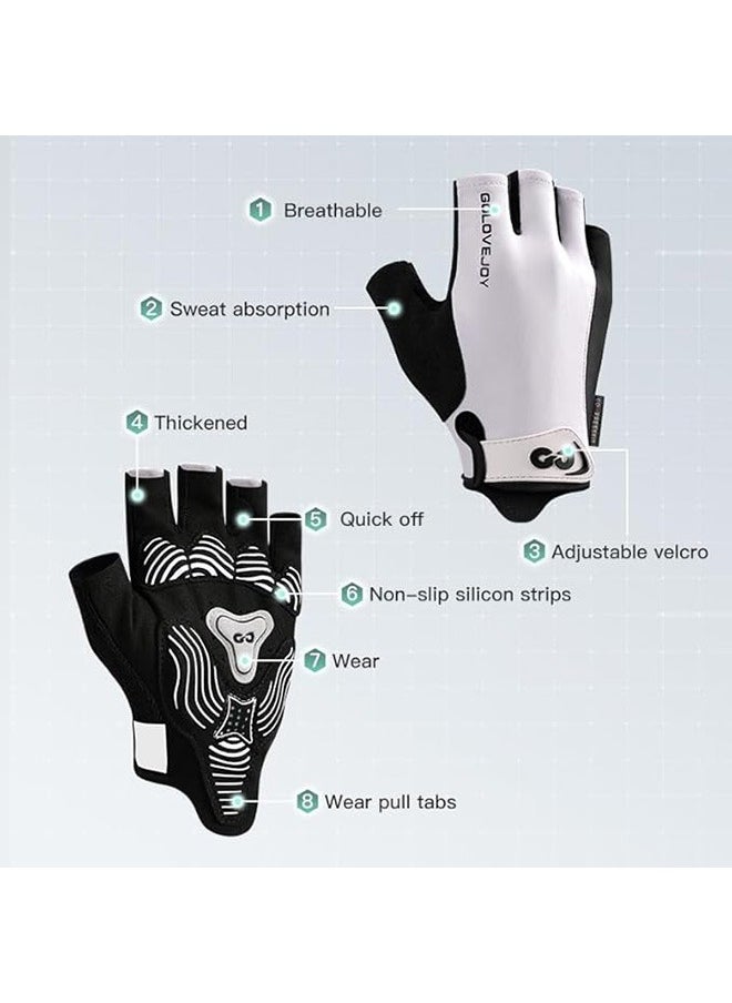 Gym Gloves for Men & Women, Breathable Workout Gloves with Silicone Non-Slip, Padded Palm, Enhanced Grip, and Adjustable Wrist Strap for Weightlifting, Cycling, and Sport Training, Grey