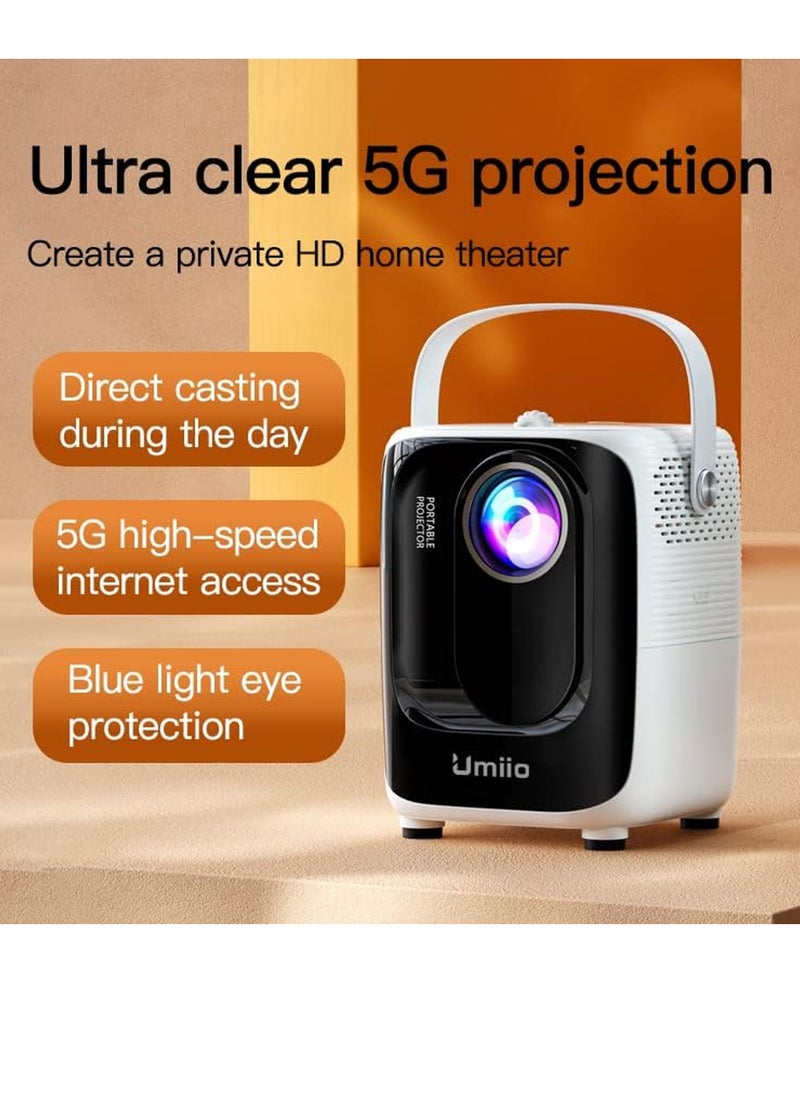 Portable Chip Intelligence 5G Projector Support WiFi, Bluetooth HD With Aspect Ratio For Home