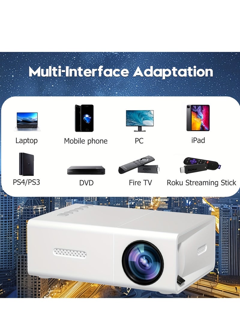 Portable Projector Pocket 5G WIFI Android11.0 Support 130 Inches Home Theater Full HD 1080P for Indoor Outdoor Home Birthday Gift Compatible with TV Stick/HDMI/USB/PS5/iOS/PS4