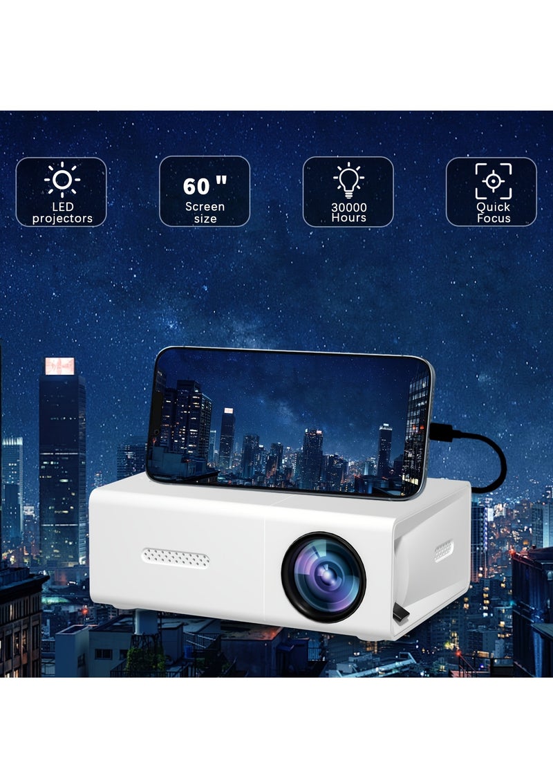 Portable Projector Pocket 5G WIFI Android11.0 Support 130 Inches Home Theater Full HD 1080P for Indoor Outdoor Home Birthday Gift Compatible with TV Stick/HDMI/USB/PS5/iOS/PS4