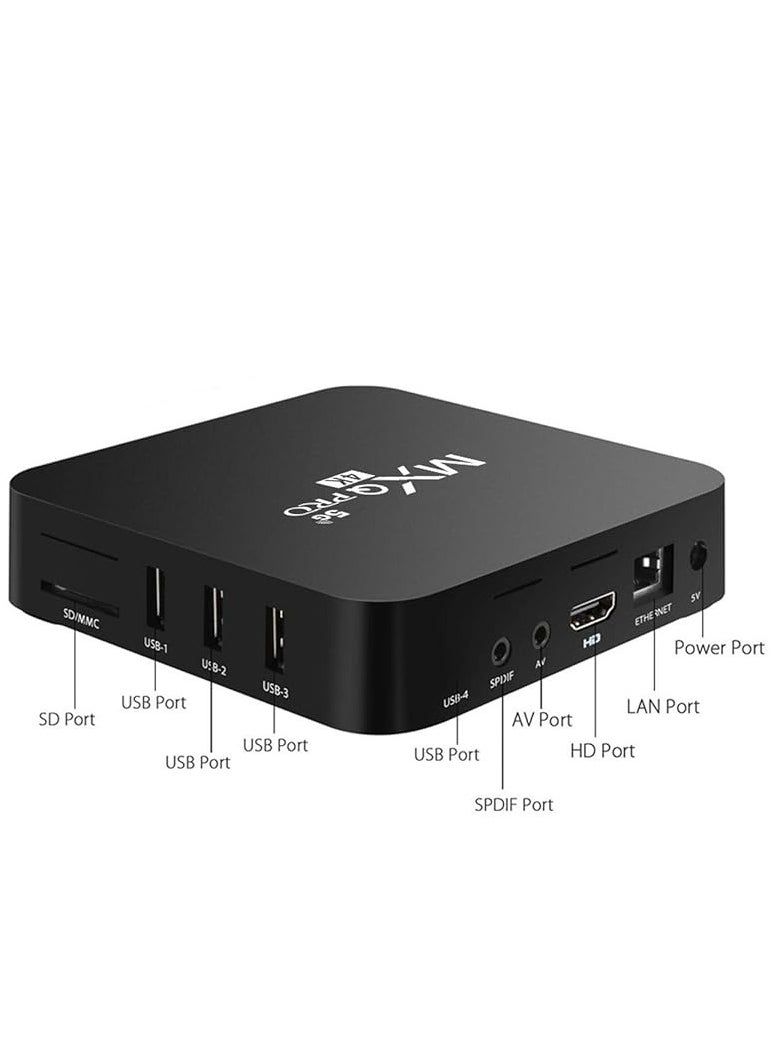 MXQ Pro 5G Android 13.1 TV Box | Quad-Core Processor | 2GB RAM + 16GB ROM | 4K Streaming | H.265 HD & 3D Support | Dual Band 2.4G/5.8G WiFi | Smart Home Media Player for Seamless Entertainment