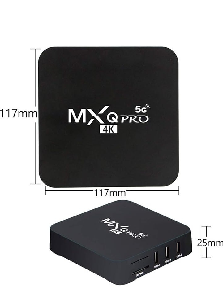 MXQ Pro 5G Android 13.1 TV Box | Quad-Core Processor | 2GB RAM + 16GB ROM | 4K Streaming | H.265 HD & 3D Support | Dual Band 2.4G/5.8G WiFi | Smart Home Media Player for Seamless Entertainment