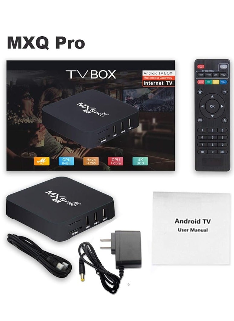 MXQ Pro 5G Android 13.1 TV Box | Quad-Core Processor | 2GB RAM + 16GB ROM | 4K Streaming | H.265 HD & 3D Support | Dual Band 2.4G/5.8G WiFi | Smart Home Media Player for Seamless Entertainment