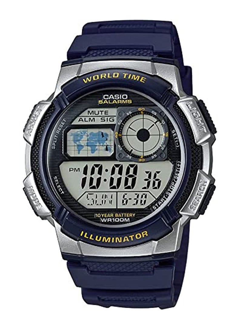 Men's Resin Digital Quartz Watch AE-1000W-2AVDF - 40 mm - Blue