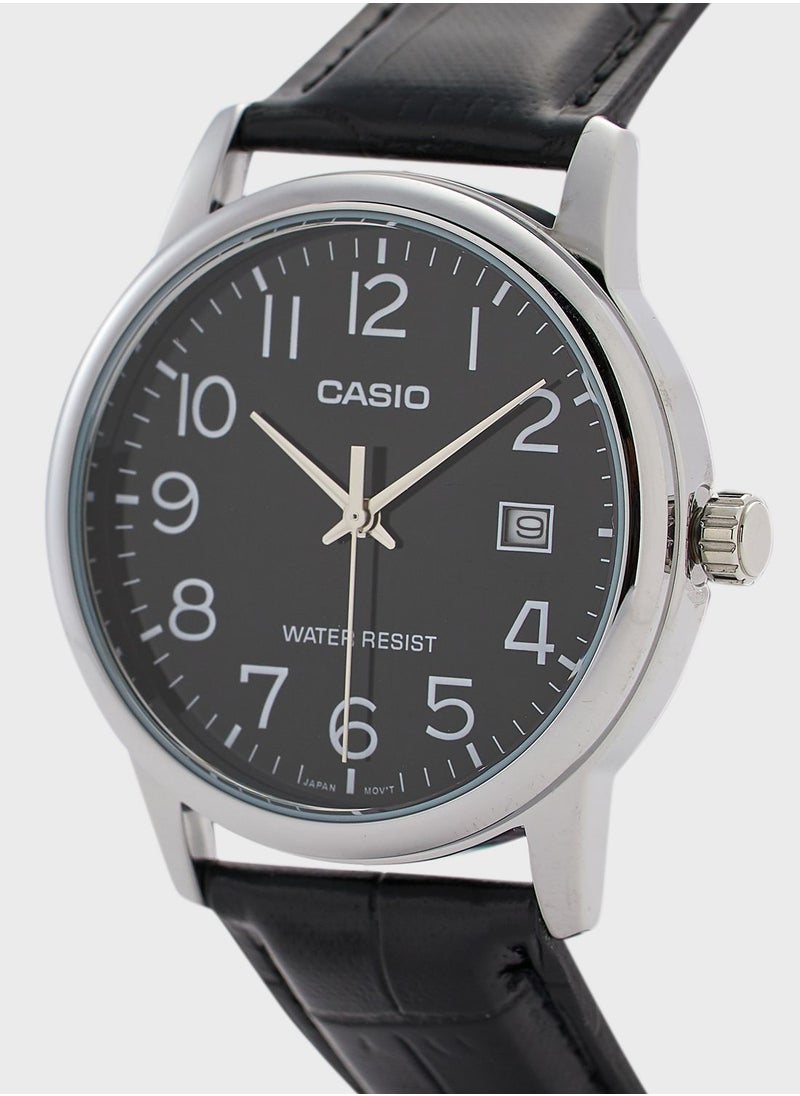 Leather Strap Analog Watch