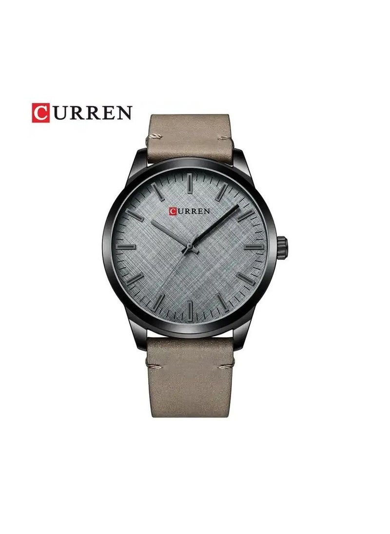 Curren 8386 Modern Mens Quartz Watch Set Simple Analogue Fashion Leather Curren Watches for Men