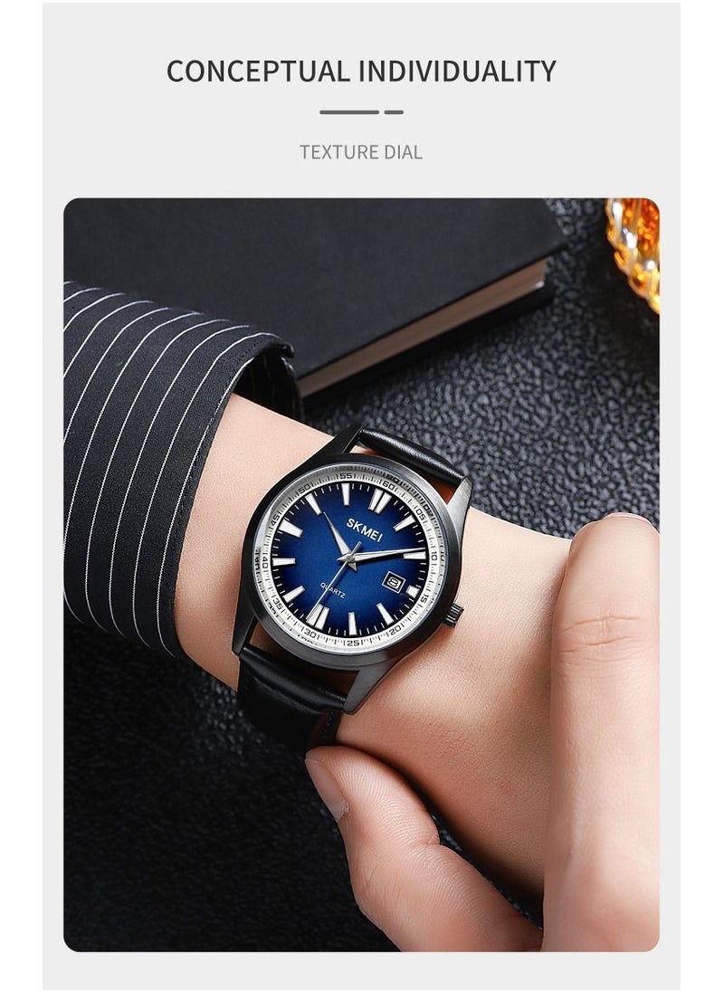 SKMEI Men Quartz Watch Leather Strap Waterproof Watch Fashion Business Style For Men 1986