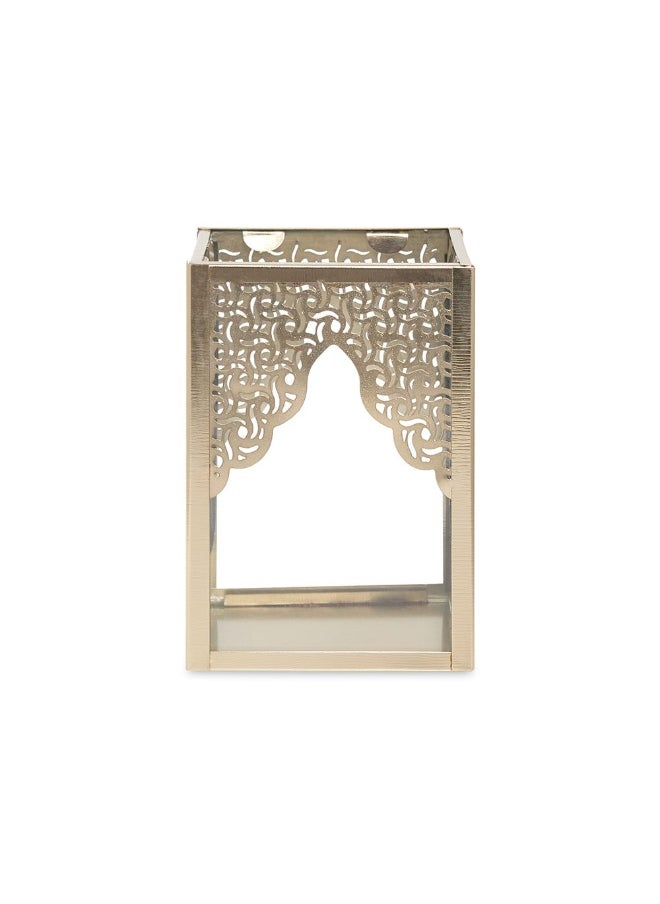 Lombi Candle Holder, Gold - 9.5X14 Cm