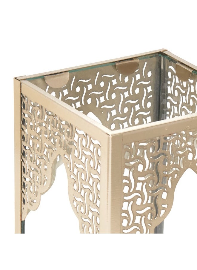 Lombi Candle Holder, Gold - 9.5X14 Cm